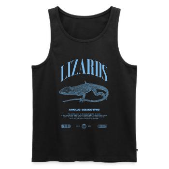 Cuban Knight Anole Reptile Keeper Lizard - Men's Premium Organic Tank Top - black - Front - Michal (187cm)