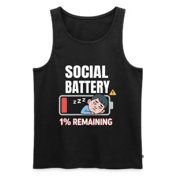 Soziale Batterie 1% Rest - Männer Premium Bio Tank Top - Schwarz - Vorne - AI Model Male 178 light (178cm)