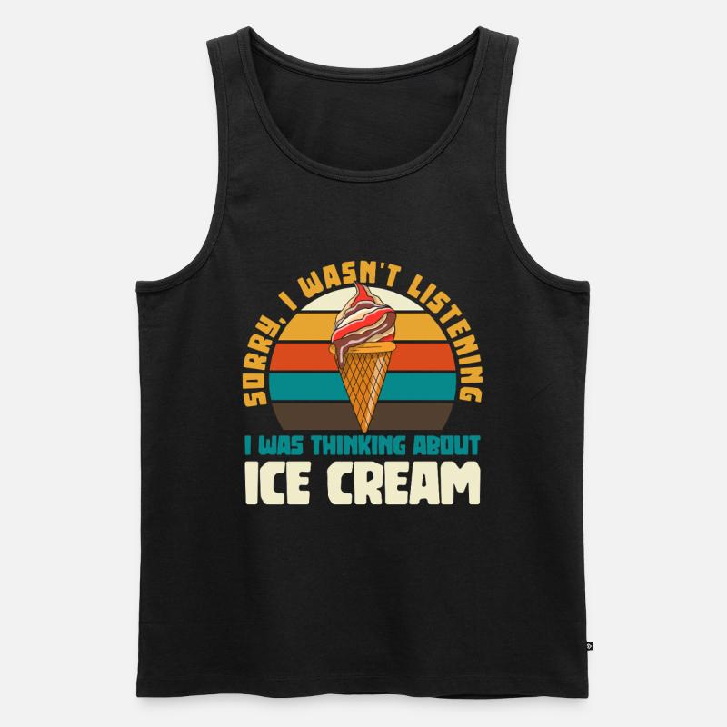 Retro Eiscreme Humor Kreis - Männer Premium Bio Tank Top - Schwarz