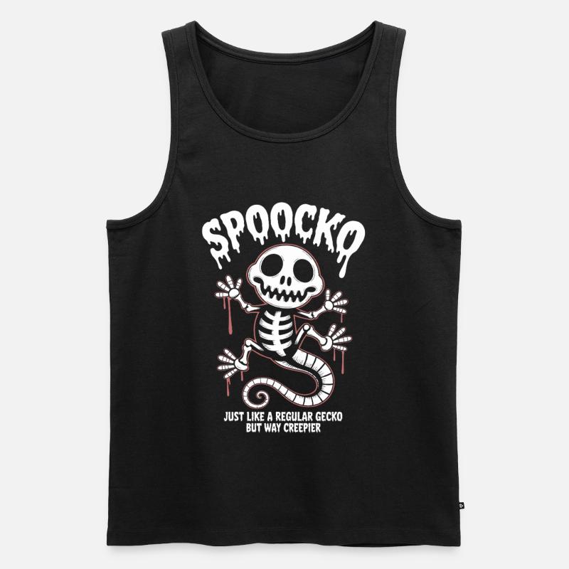 Spooky Skeleton Halloween - Männer Premium Bio Tank Top - Schwarz