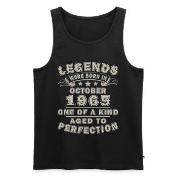 Born in October 1965 - Gift Vintage - Men's Premium Organic Tank Top - black - Front - Michal (187cm)