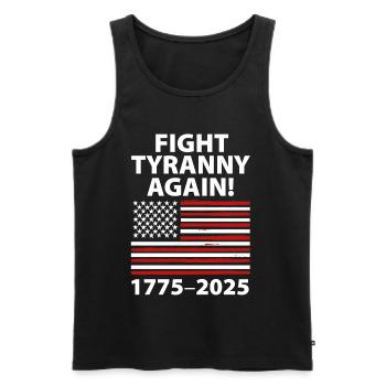 Fight Tyranny Again 1775–2025 Flag Design - Men's Premium Organic Tank Top - black - Front - Michal (187cm)