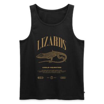 Cuban Knight Anole Reptile Keeper Lizard - Men's Premium Organic Tank Top - black - Front - Michal (187cm)