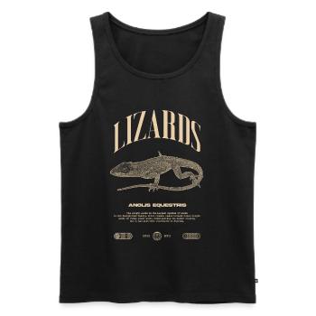 Cuban Knight Anole Reptile Keeper Lizard - Men's Premium Organic Tank Top - black - Front - AI Model Male 178 light (178cm)
