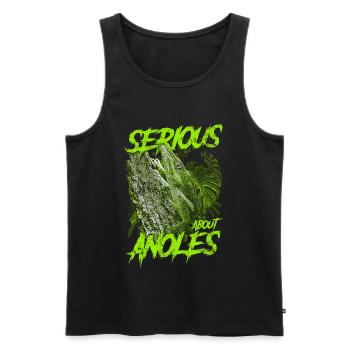 Ernsthaft über den kubanischen Ritter Anolis Reptilienhalter - Männer Premium Bio Tank Top - Schwarz - Vorne - AI Model Male 178 light (178cm)