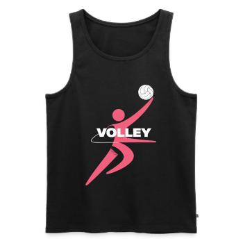 Modernes Volleyball Training Shirt - Männer Premium Bio Tank Top - Schwarz - Vorne - Michal (187cm)