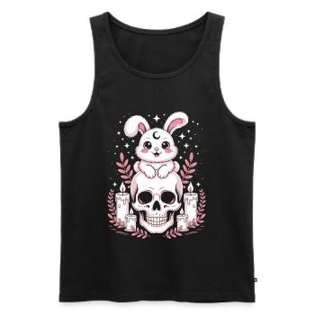 Kawaii Pastel Goth Hase - Männer Premium Bio Tank Top - Schwarz - Vorne - AI Model Male 178 light (178cm)