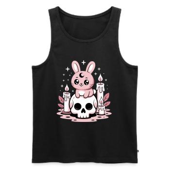 Kawaii Pastel Goth Hase - Männer Premium Bio Tank Top - Schwarz - Vorne - AI Model Male 178 light (178cm)