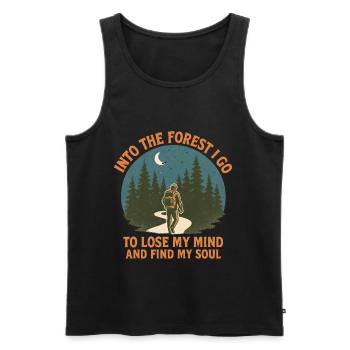 Randonnée Randonneurs Forêt - Débardeur bio Premium Homme - noir - Devant - Michal (187cm)