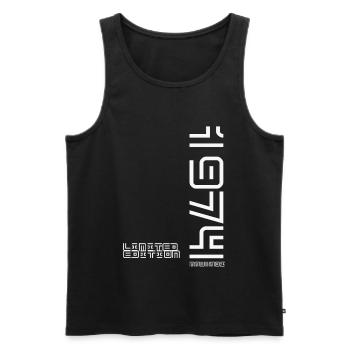 Limited Edition 1974 - Men's Premium Organic Tank Top - black - Front - Michal (187cm)