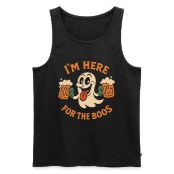 Ich bin hier für die Buhrufe Lustiges Halloween-Kostüm - Männer Premium Bio Tank Top - Schwarz - Vorne - Michal (187cm)