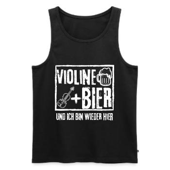 VIOLIN AND BEER AND I'M BACK HERE - Men's Premium Organic Tank Top - black - Front - AI Model Male 178 light (178cm)