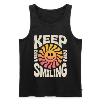 Keep Smiling Sun Smile - Men's Premium Organic Tank Top - black - Front - AI Model Male 178 light (178cm)