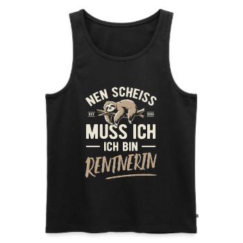 I have to give a shit, I'm a pensioner - 2025 - Men's Premium Organic Tank Top - black - Front - AI Model Male 178 light (178cm)