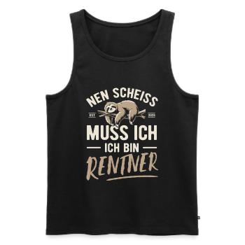 Nen Scheiss muss ich ich bin Rentner - 2025 - Männer Premium Bio Tank Top - Schwarz - Vorne - AI Model Male 178 light (178cm)