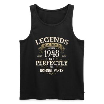 77th Birthday Legend October Vintage 1948 - Men's Premium Organic Tank Top - black - Front - Michal (187cm)