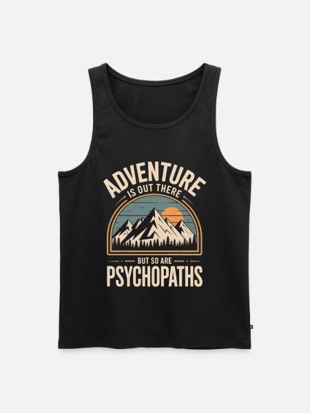 Adventure Mountain Landscape Retro Motif - Men's Premium Organic Tank Top - black