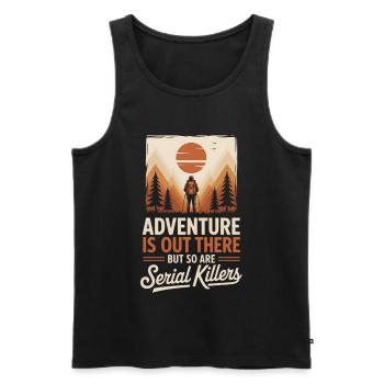 Sunset Walker Adventure Trail - Men's Premium Organic Tank Top - black - Front - Michal (187cm)