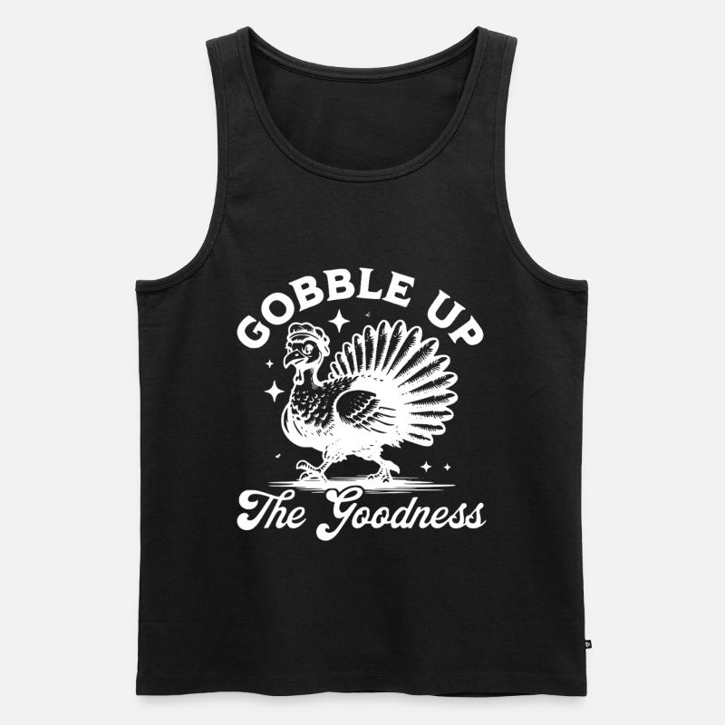 Thanksgiving Turkey Gobble Up - Männer Premium Bio Tank Top - Schwarz