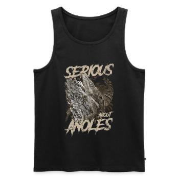 Ernsthaft über den kubanischen Ritter Anolis Reptilienhalter - Männer Premium Bio Tank Top - Schwarz - Vorne - AI Model Male 178 light (178cm)