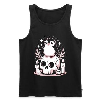 Kawaii Pastel Goth Penguin - Männer Premium Bio Tank Top - Schwarz - Vorne - AI Model Male 178 light (178cm)