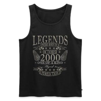 25ème Anniversaire Légende Octobre Année 2000 - Débardeur bio Premium Homme - noir - Devant - Michal (187cm)