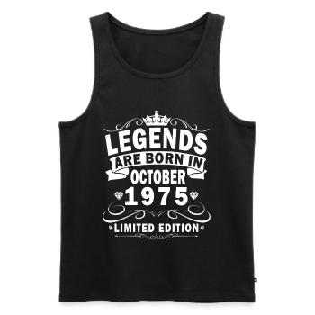 Geboren im Oktober 1975 - Vintage-Geschenk Oktober - Männer Premium Bio Tank Top - Schwarz - Vorne - Michal (187cm)