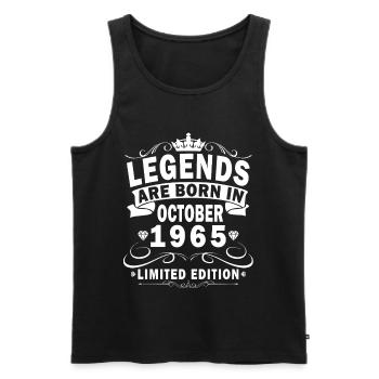 Limited Edition Oktober 1965 Geburtstag Geschenk - Männer Premium Bio Tank Top - Schwarz - Vorne - Michal (187cm)