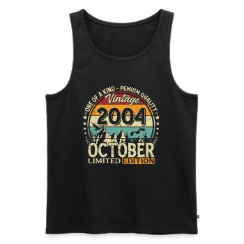 21st Birthday Vintage October Vintage 2004 - Men's Premium Organic Tank Top - black - Front - Michal (187cm)