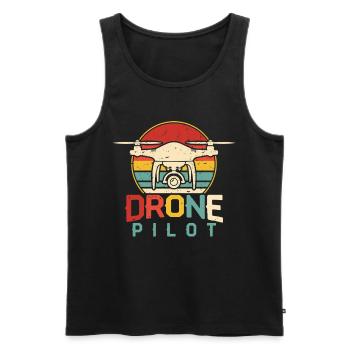 Drohne - Männer Premium Bio Tank Top - Schwarz - Vorne - Michal (187cm)