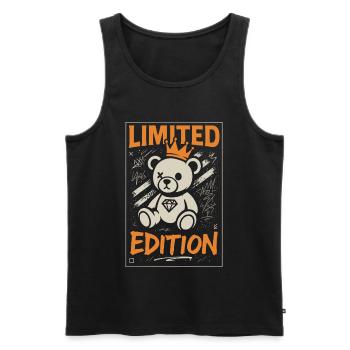 Limited Edition Teddybär Krone - Männer Premium Bio Tank Top - Schwarz - Vorne - Michal (187cm)