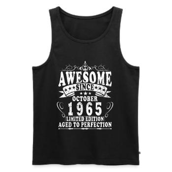60. Geburtstag Original Oktober Jahrgang 1965 - Männer Premium Bio Tank Top - Schwarz - Vorne - Michal (187cm)