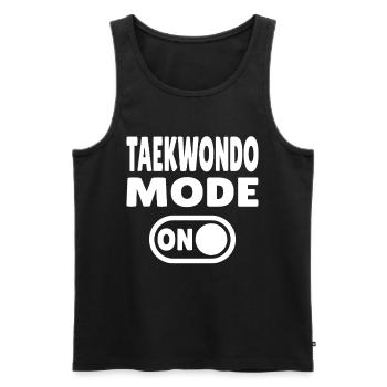 Mode Taekwondo activé – Puissance pour les amateurs d’arts martiaux - Débardeur bio Premium Homme - noir - Devant - Michal (187cm)