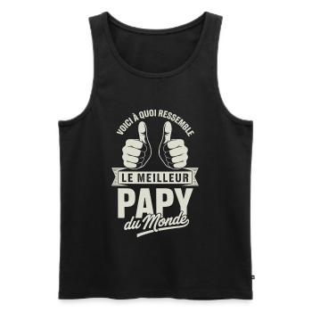 So sieht der beste Opa der Welt aus - Männer Premium Bio Tank Top - Schwarz - Vorne - AI Model Male 178 light (178cm)