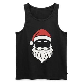 T-shirt visage de Père Noël Drôle Noël Père Noël - Débardeur bio Premium Homme - noir - Devant - Michal (187cm)
