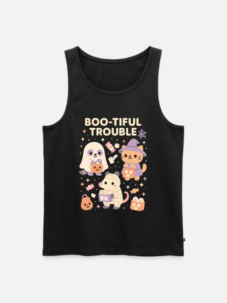 Boo-Tiful Trouble Halloween Costume Fun - Men's Premium Organic Tank Top - black