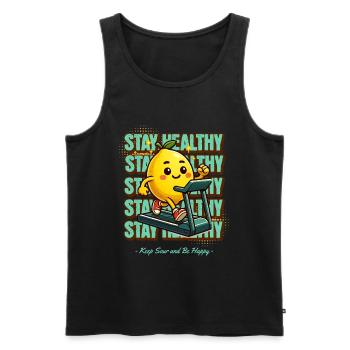 Limonade Lemonade Zitronen Design Stay Healthy - Männer Premium Bio Tank Top - Schwarz - Vorne - AI Model Male 178 light (178cm)