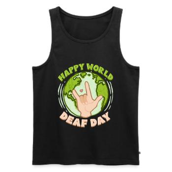 ASL Dolmetscher Gebärdensprache World Deaf Day - Männer Premium Bio Tank Top - Schwarz - Vorne - AI Model Male 178 light (178cm)