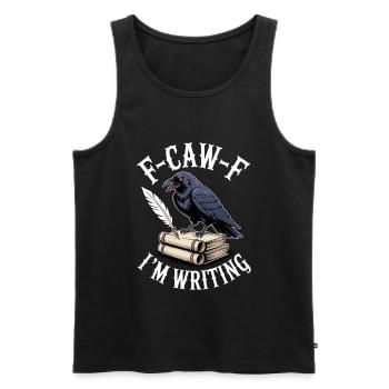 Rabe Federkiel und Schriftrollen - Männer Premium Bio Tank Top - Schwarz - Vorne - AI Model Male 178 light (178cm)