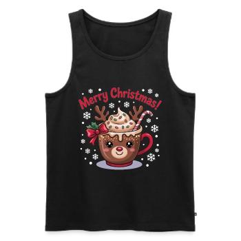 Mug renne Joyeux Noël pour les fans de cacao ! - Débardeur bio Premium Homme - noir - Devant - Michal (187cm)