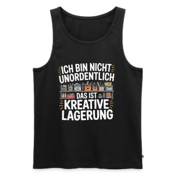 Kreative Lagerung Spruch Handwerker - Männer Premium Bio Tank Top - Schwarz - Vorne - AI Model Male 178 light (178cm)
