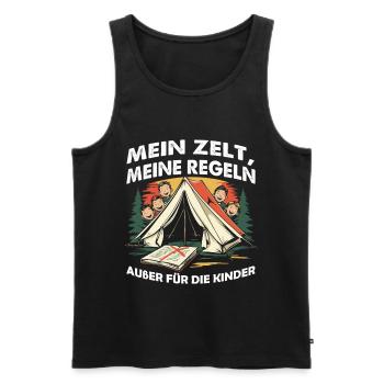 Mein Zelt Meine Regeln Kindercamp - Männer Premium Bio Tank Top - Schwarz - Vorne - Michal (187cm)