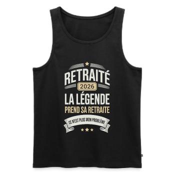La Légende Prend sa Retraite Cadeau Humoristique - Débardeur bio Premium Homme - noir - Devant - AI Model Male 178 light (178cm)