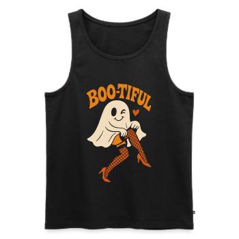 Boo-tiful drôle dire fête d’Halloween - Débardeur bio Premium Homme - noir - Devant - AI Model Male 178 light (178cm)