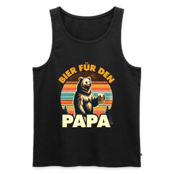 Future papa BIÈRE POUR PAPA Drôle - Débardeur bio Premium Homme - noir - Devant - Michal (187cm)