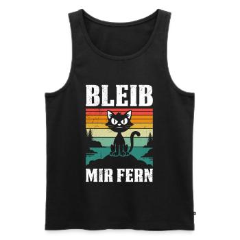 Mallorca BLEIB MIR FERN Anti Flirt Lustiges - Männer Premium Bio Tank Top - Schwarz - Vorne - Michal (187cm)