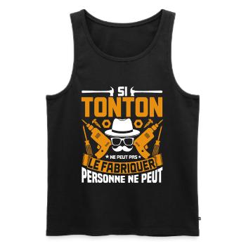 Si Tonton ne peut pas le fabriquer humour bricolag - Débardeur bio Premium Homme - noir - Devant - Michal (187cm)