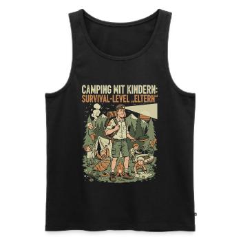 Camping avec enfants - parents à niveau de survie - Débardeur bio Premium Homme - noir - Devant - Michal (187cm)
