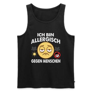 Allergisch Gegen Menschen  - Männer Premium Bio Tank Top - Schwarz - Vorne - AI Model Male 178 light (178cm)