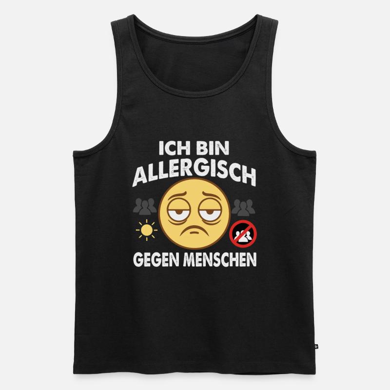 Allergisch Gegen Menschen  - Männer Premium Bio Tank Top - Schwarz